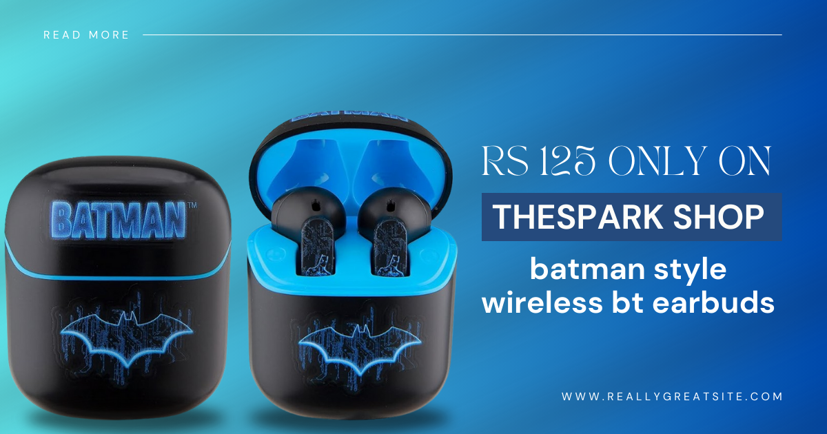 Rs 125 only on thespark shop batman style wireless bt earbuds